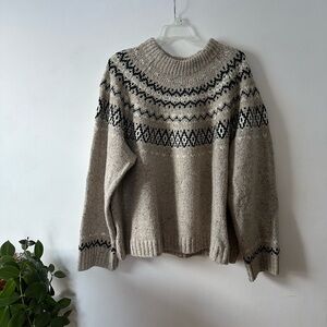 J.Crew Fair Isle wide-mockneck sweater